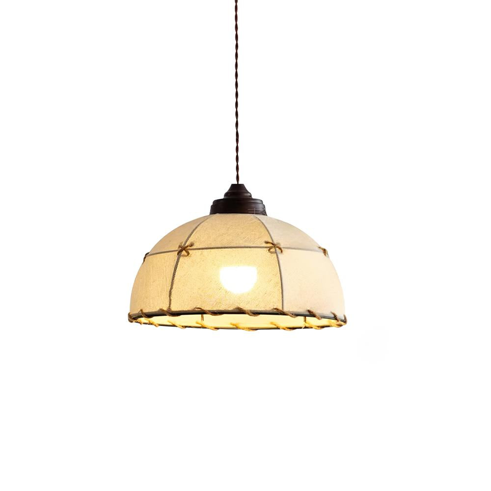 Pendant Light Fabric Dome Shade Vintage Minimalist Soft Glow-Neutral Decor