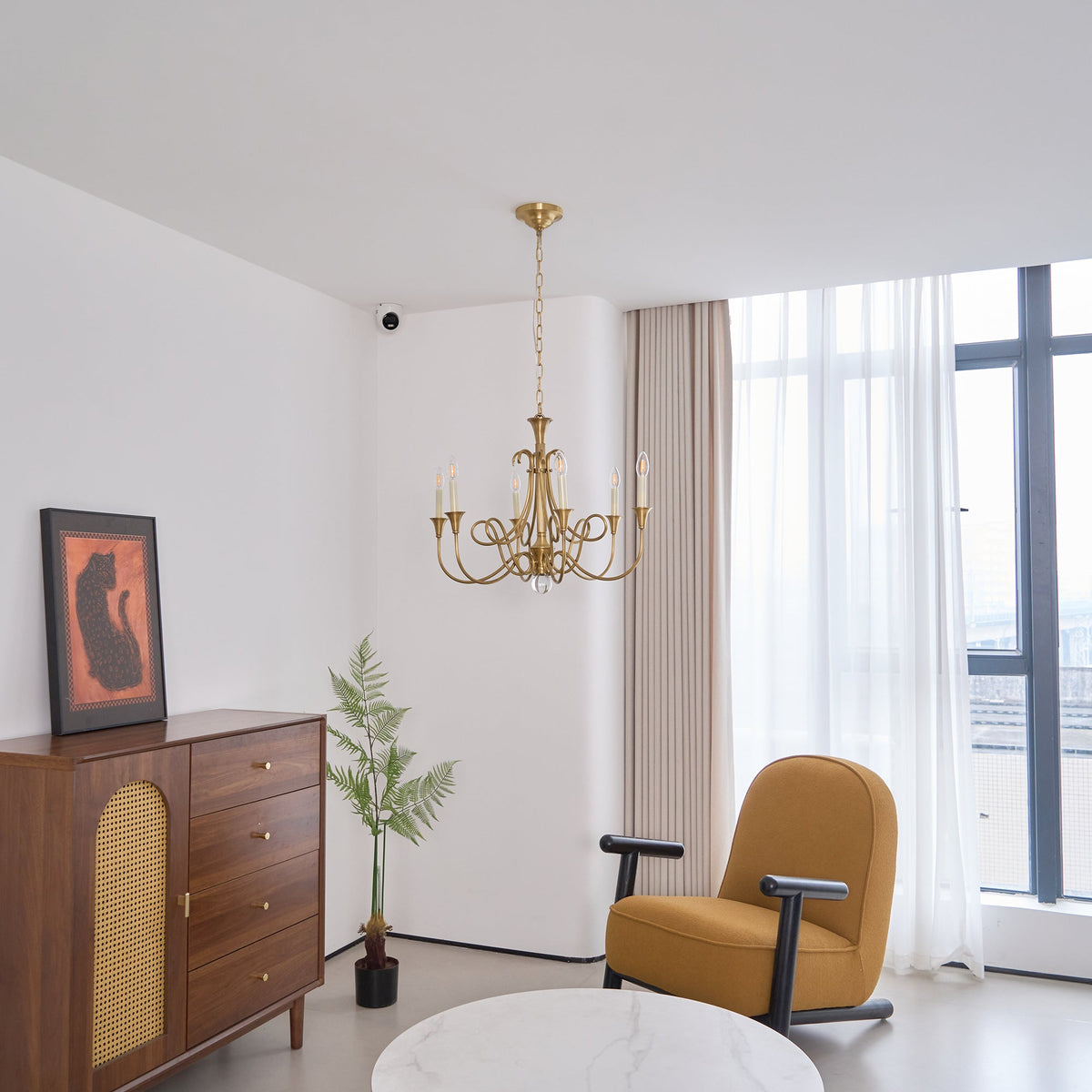 Adreva Lustre Laiton Double Torsion Candelier Cristal