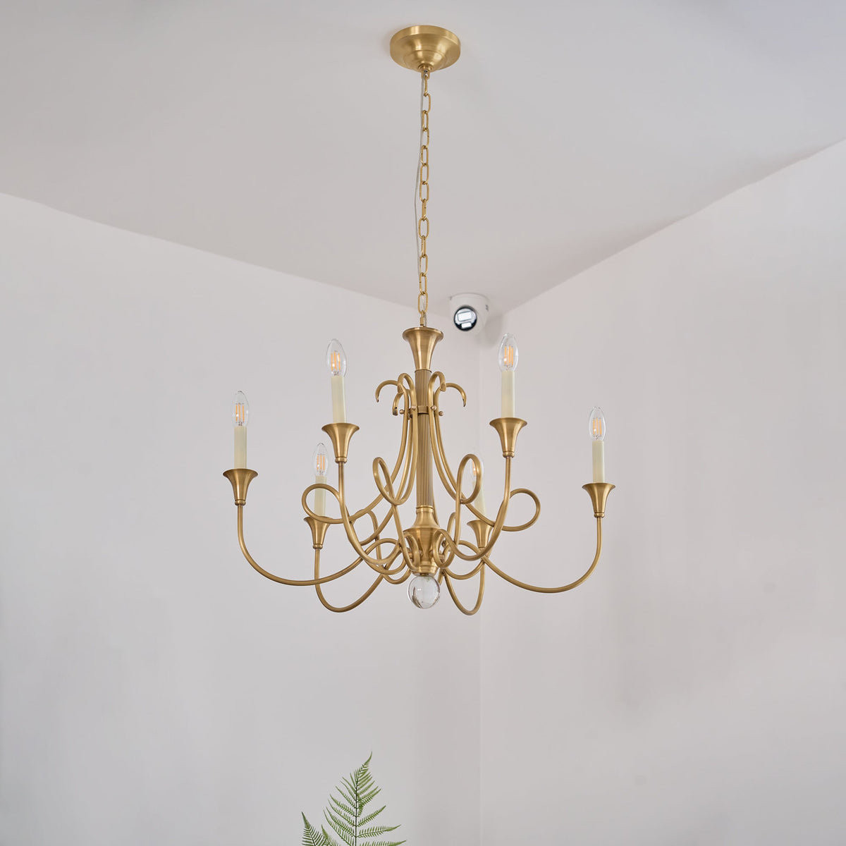 Adreva Lustre Laiton Double Torsion Candelier Cristal
