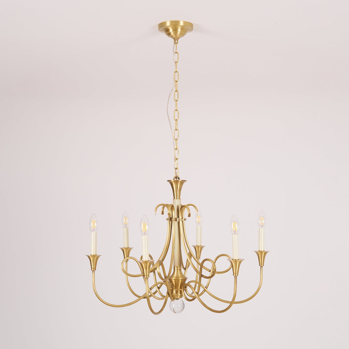 Adreva Lustre Laiton Double Torsion Candelier Cristal