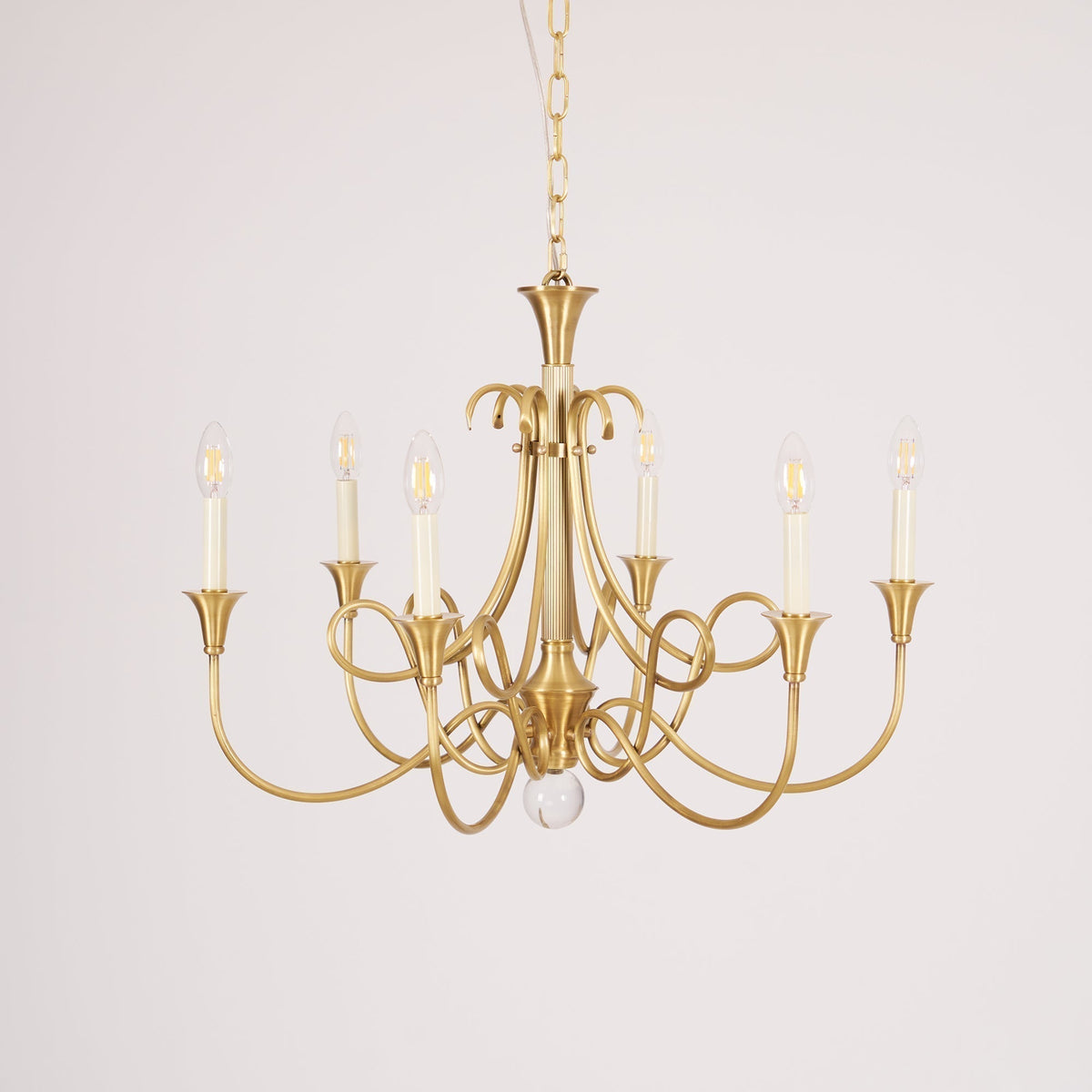 Adreva Lustre Laiton Double Torsion Candelier Cristal