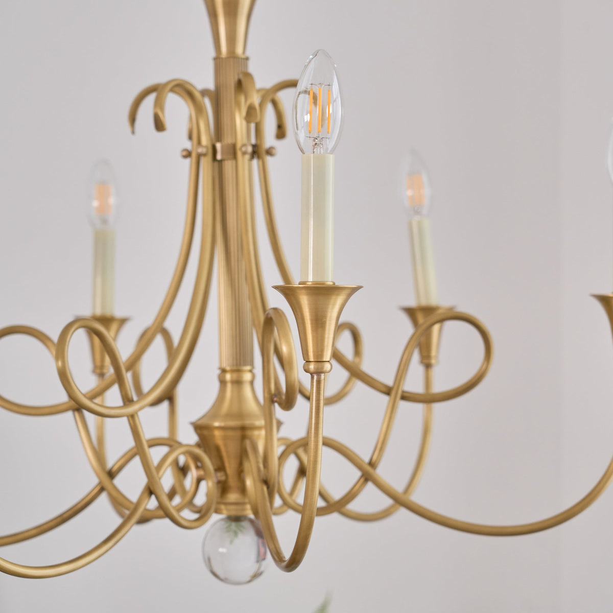 Adreva Lustre Laiton Double Torsion Candelier Cristal
