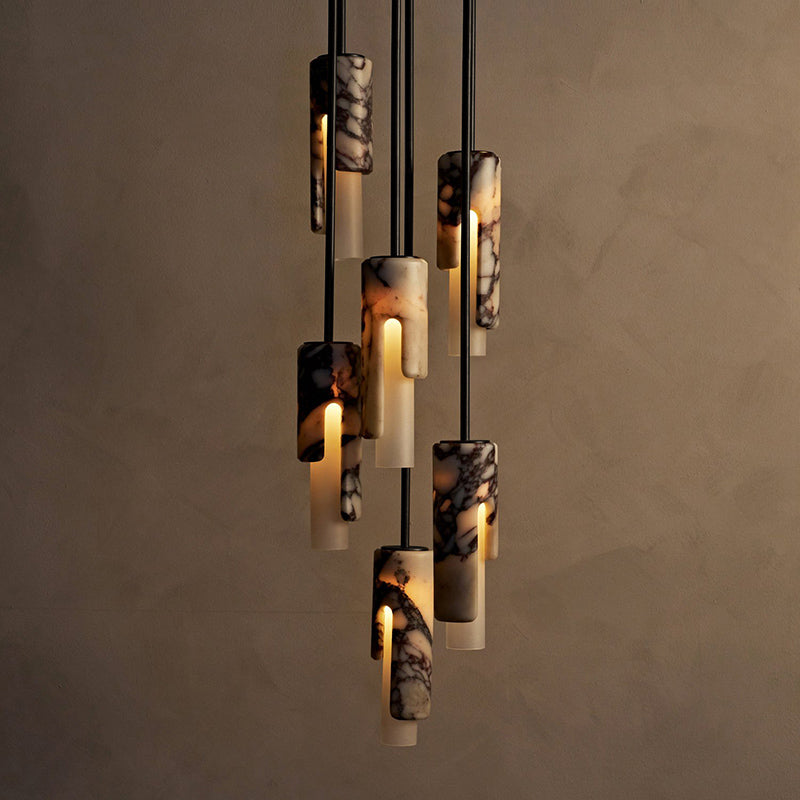 Elvarox Suspension Marbre Verre Moderne Salon-Cielum