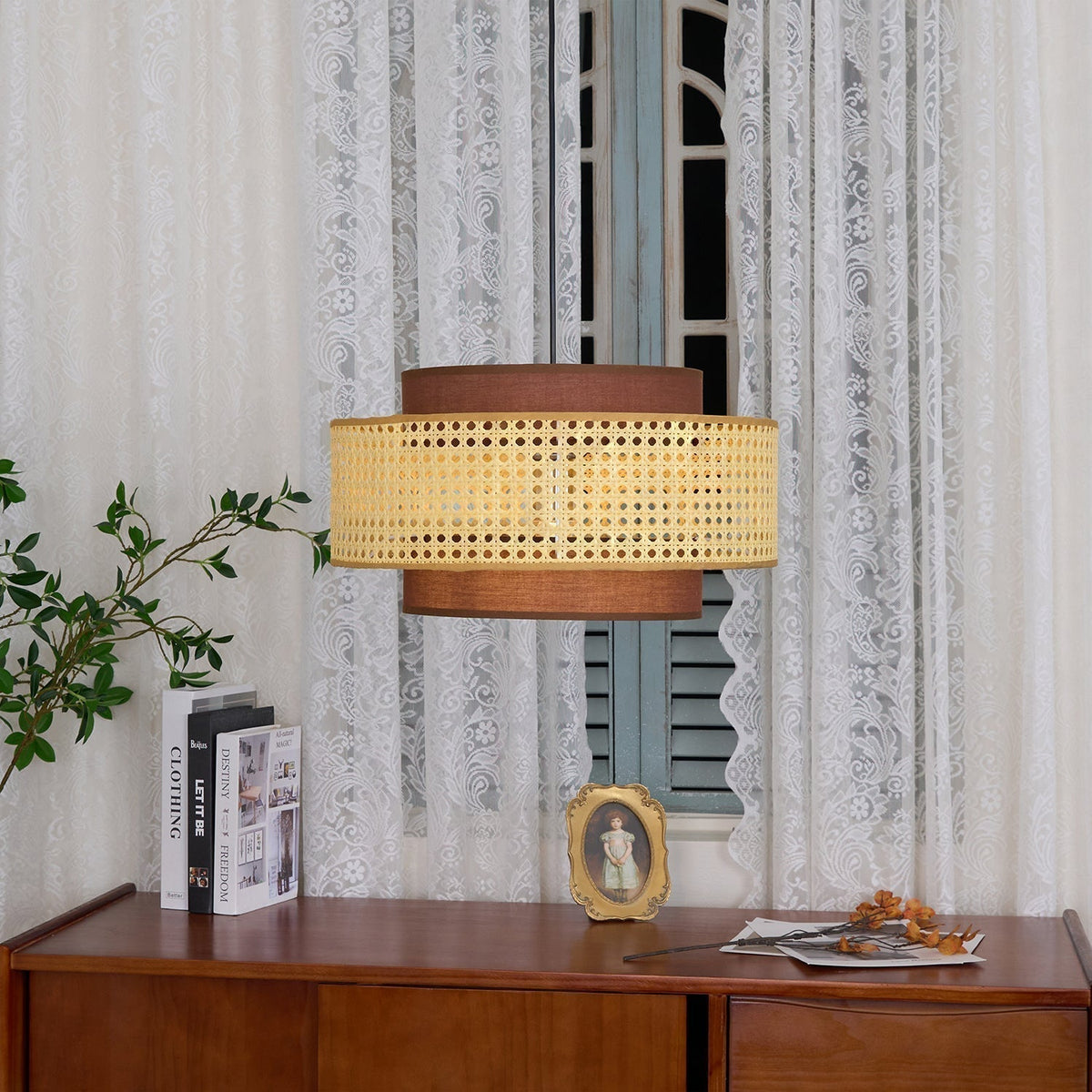Nively Suspension Rattan Tissu-Cielum