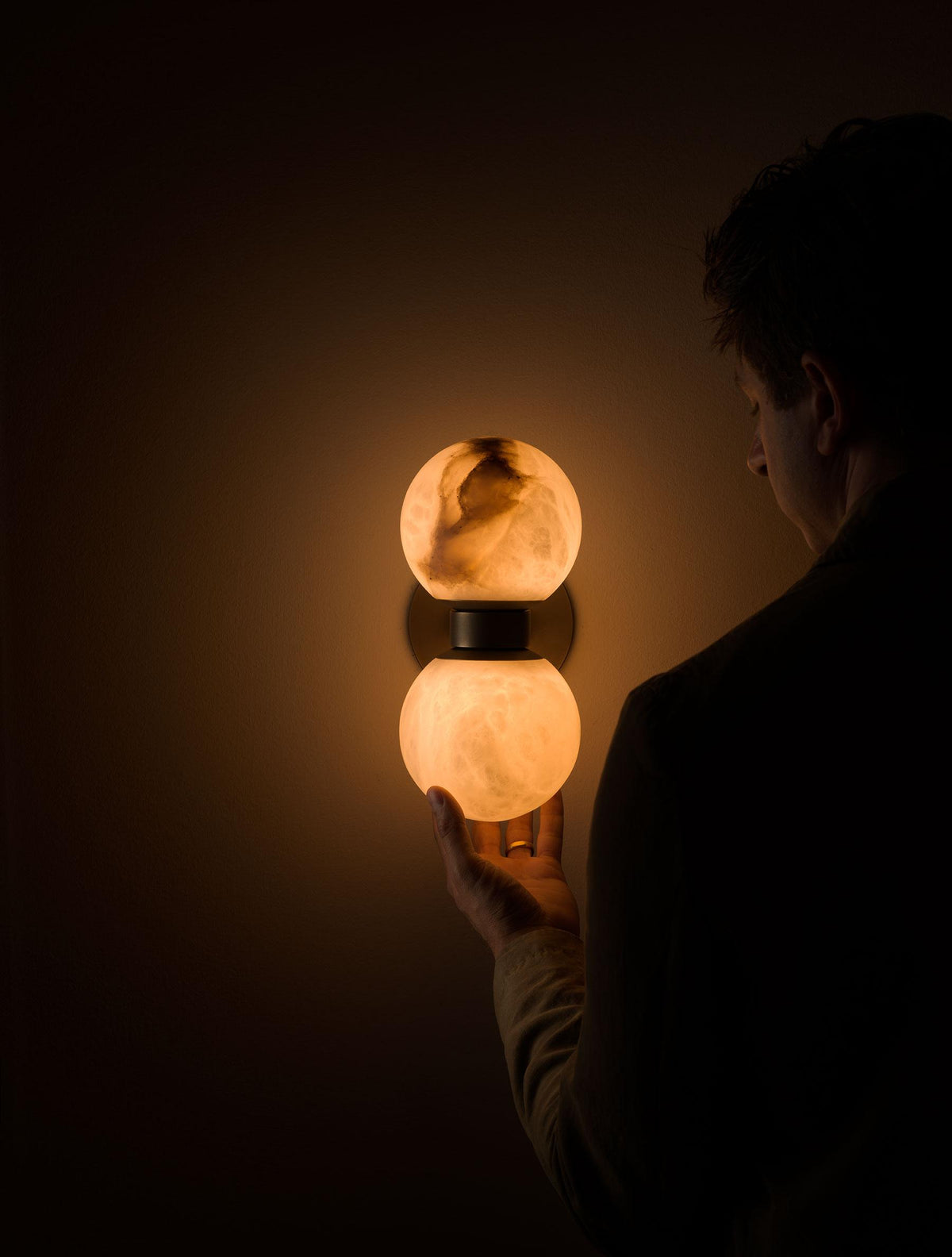 Aurivar Applique Murale Globe Albâtre Moderne-Cielum