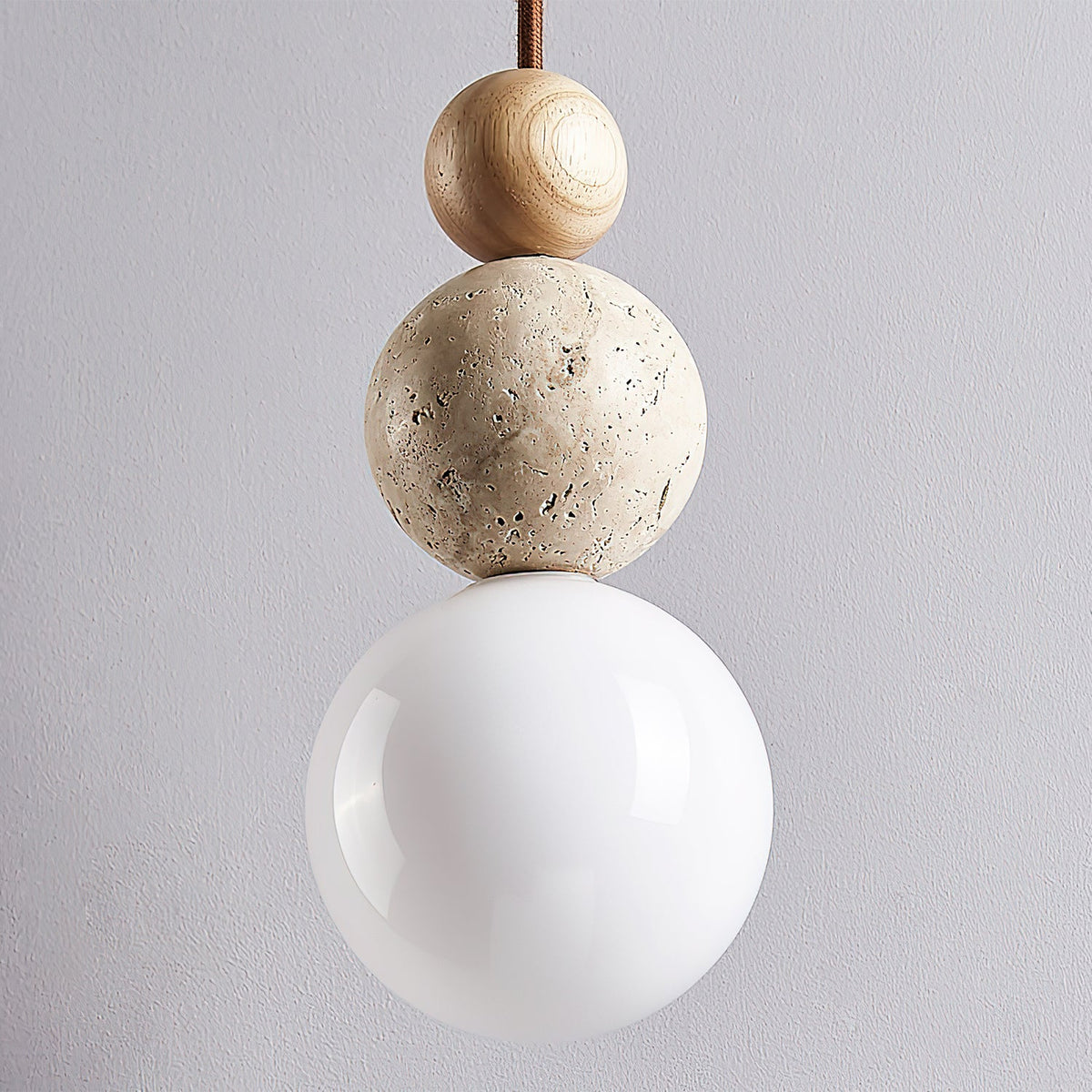 Sevel Sphère-Grappe Travertin Pendentif Lumière-Cielum