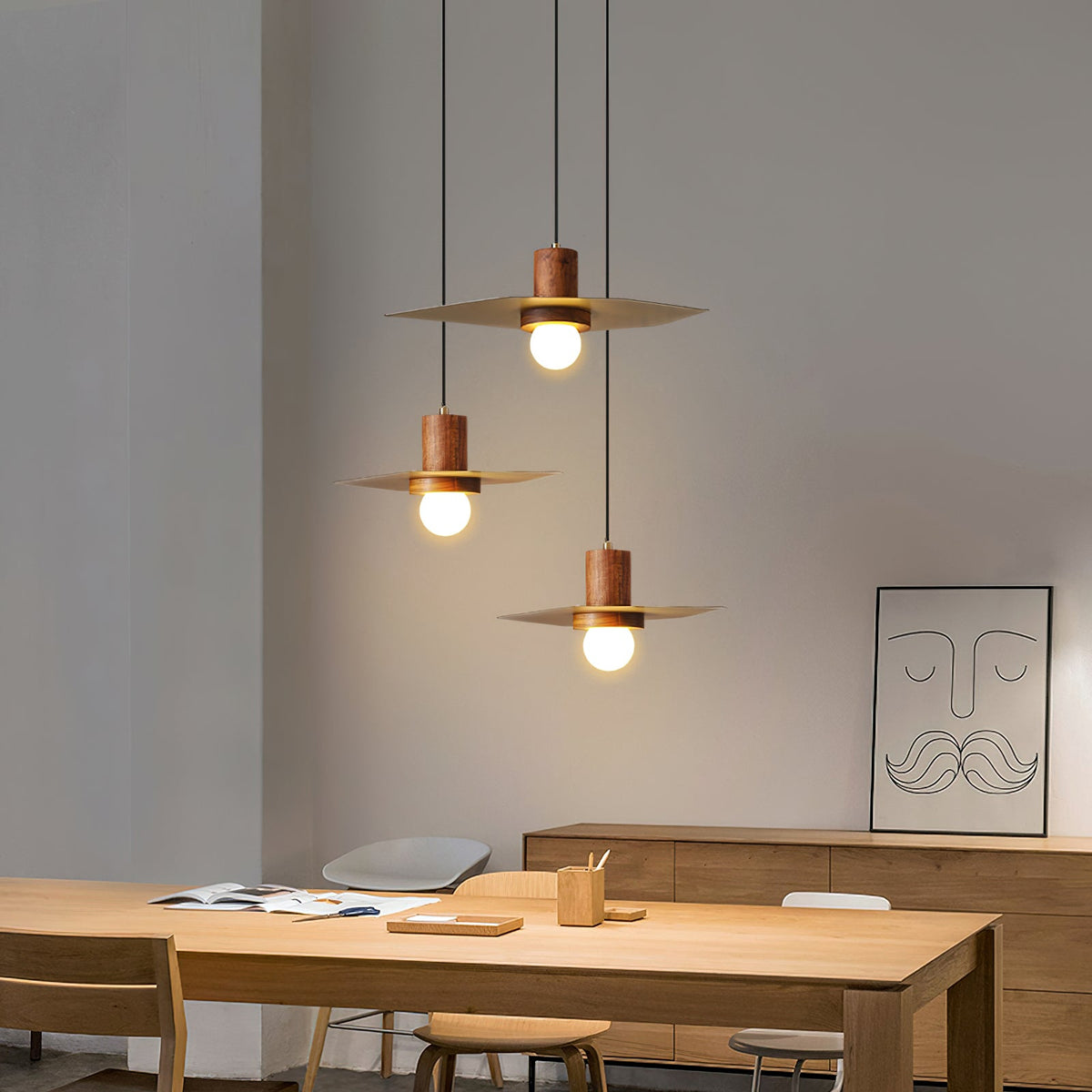 Elara Pendant Lamp Model A shown with dimensions.
