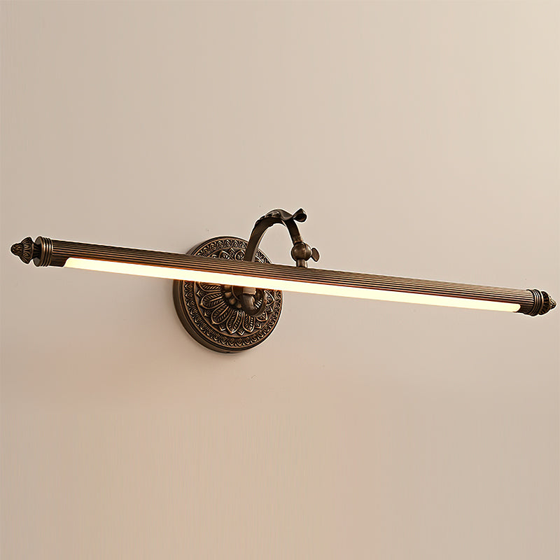 Side profile of the Ellesmere brass wall sconce showing its projection.