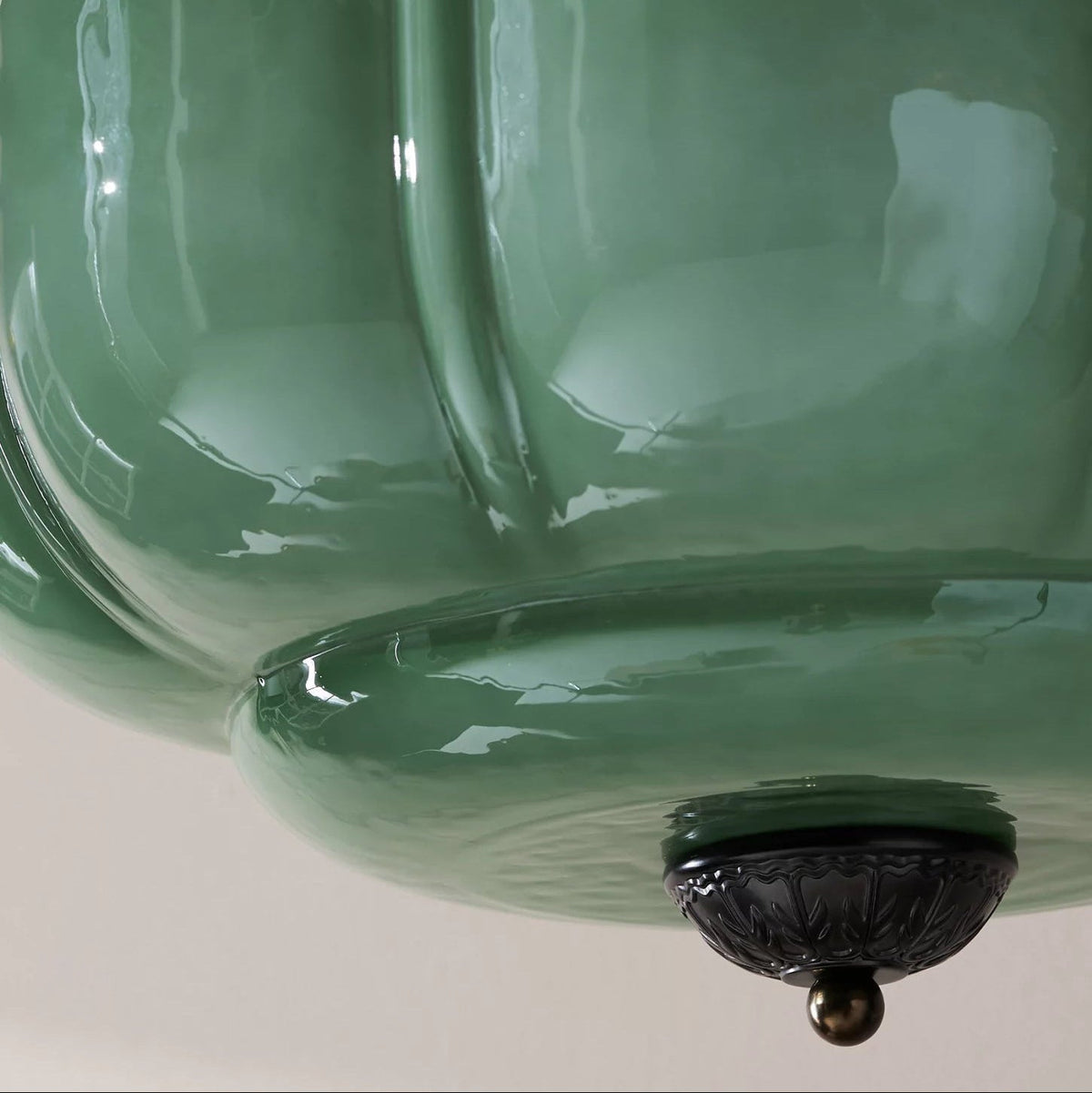 Eldio Green Glass Semi Flush Mount Light-Neutral Decor