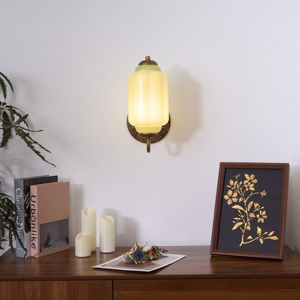 Melvane Vintage Pink Glass Wall Sconce-Neutral Decor