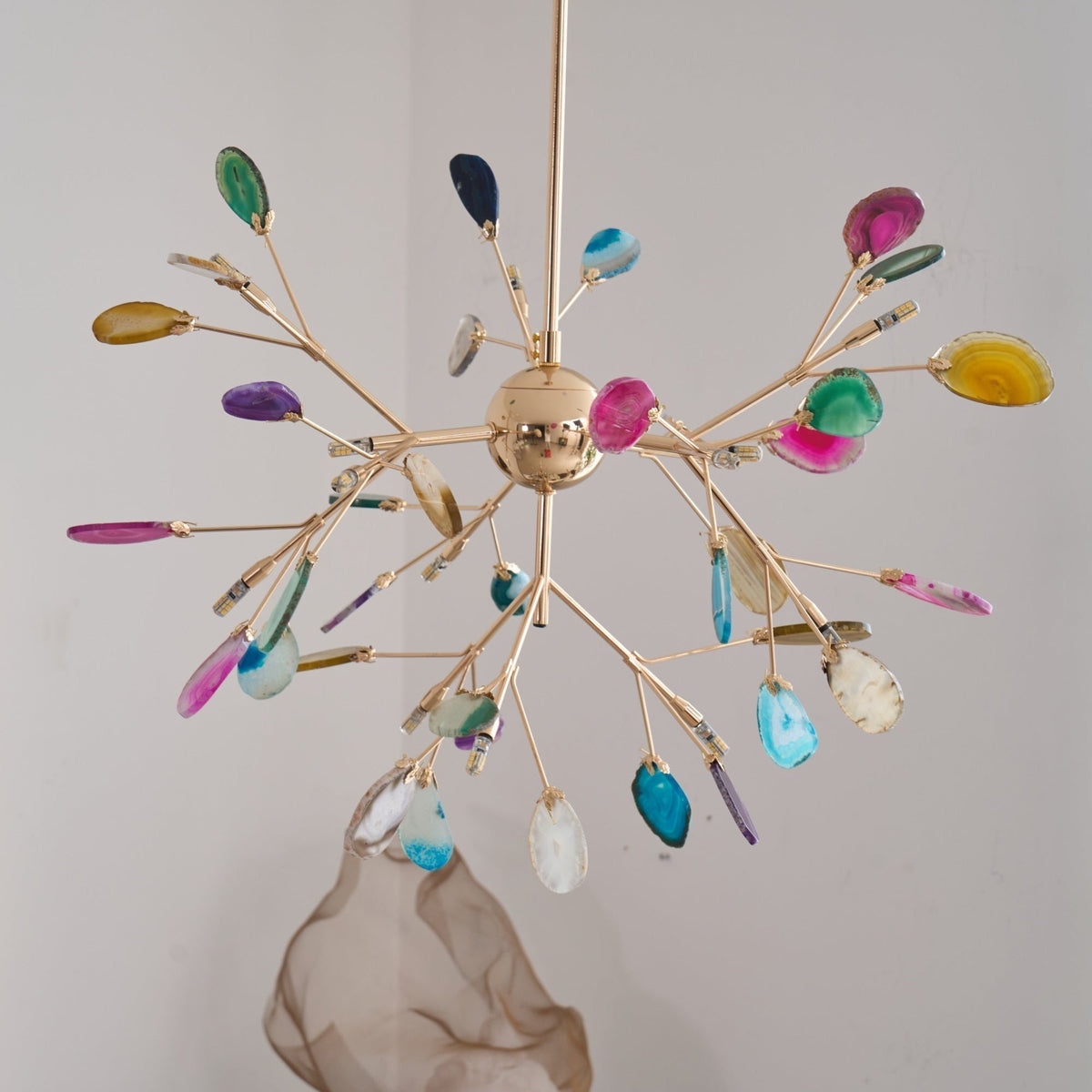 Agate Lustre à Branches Multicolores