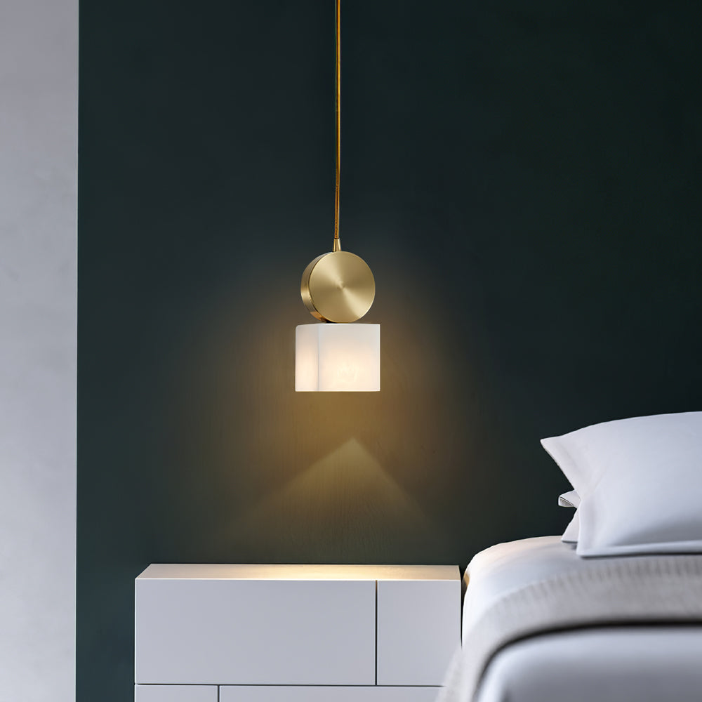 Salen Pendant Light Alabaster & Brass-Neutral Decor