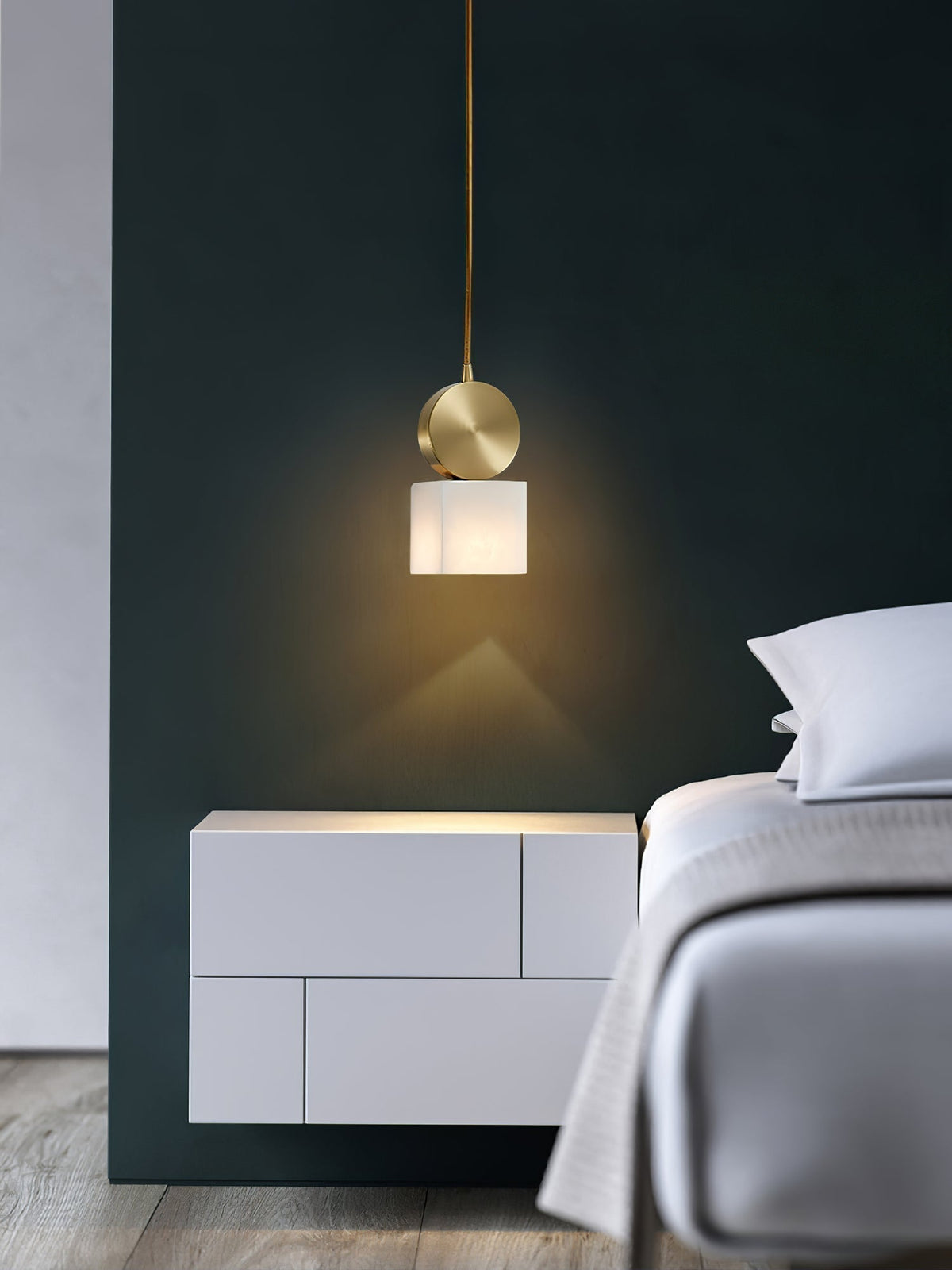 Salen Pendant Light Alabaster & Brass-Neutral Decor