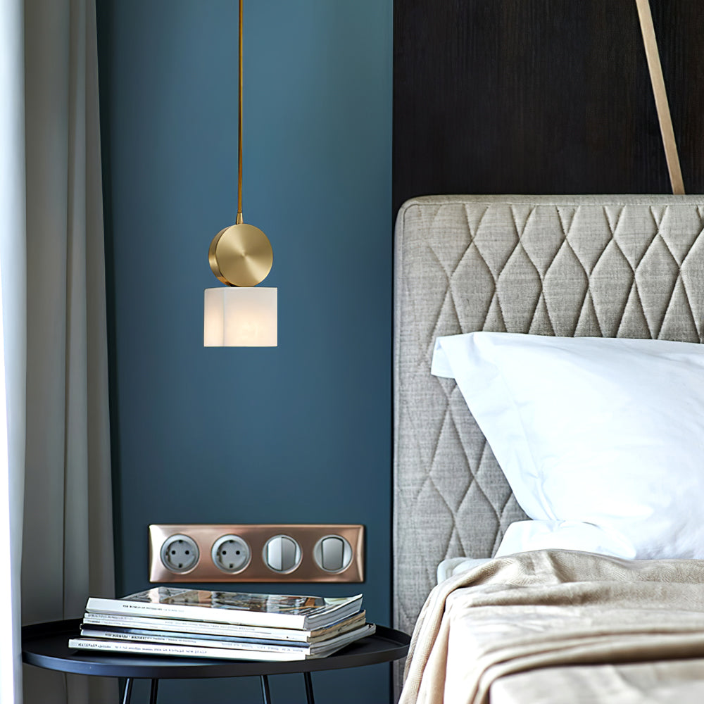 Salen Pendant Light Alabaster & Brass-Neutral Decor