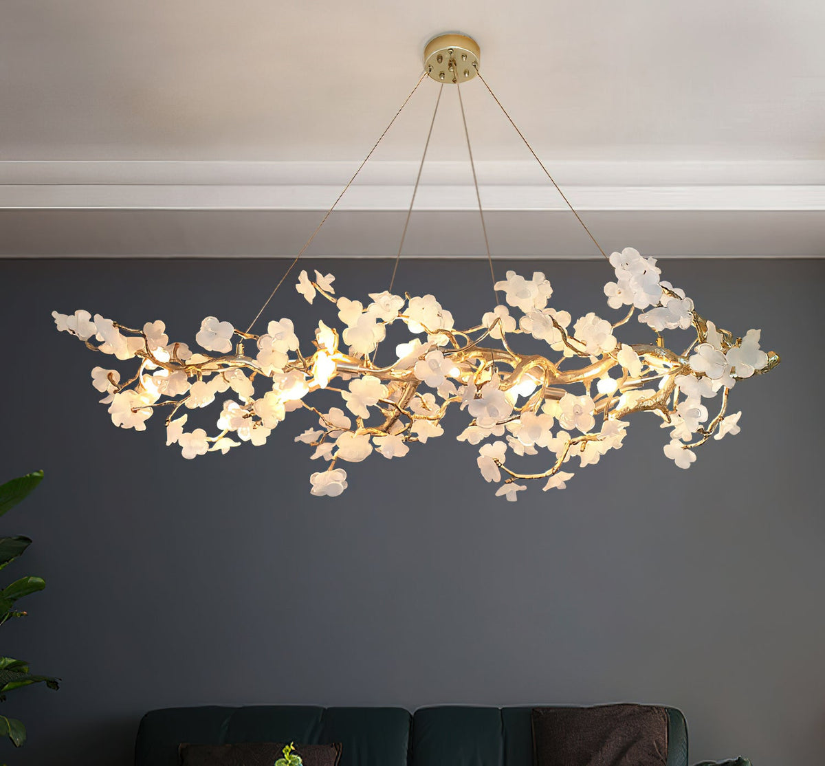 Farringstone Lustre Linéaire Sculptural À Fleurs