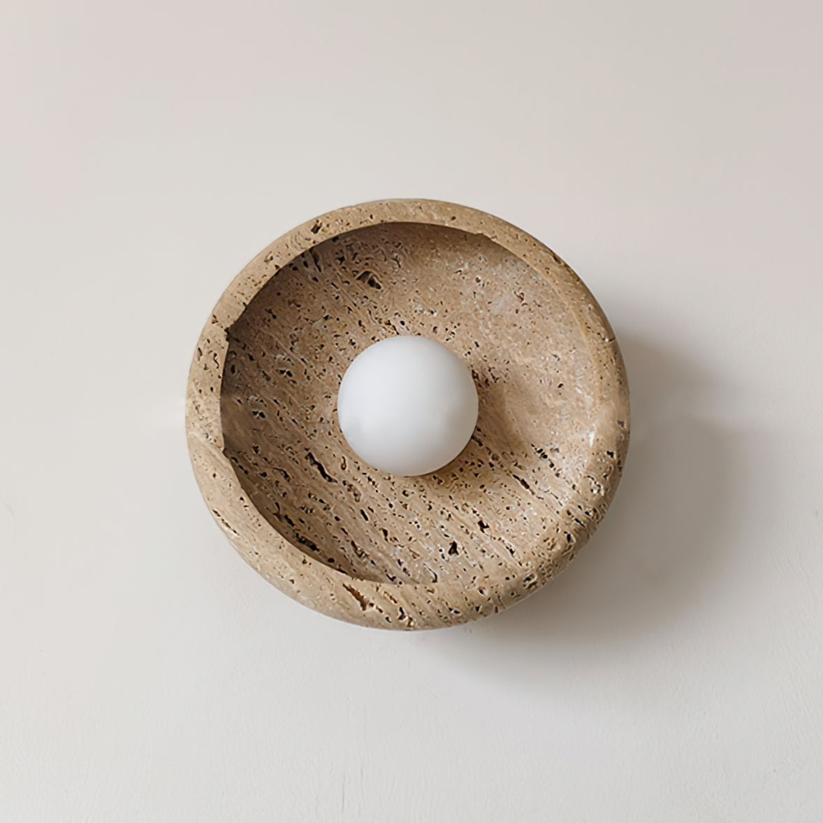 Neptune Travertine Wall Light Ring-shaped-Neutral Decor