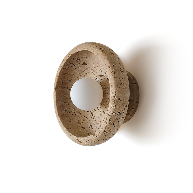 Neptune Travertine Wall Light Ring-shaped-Neutral Decor