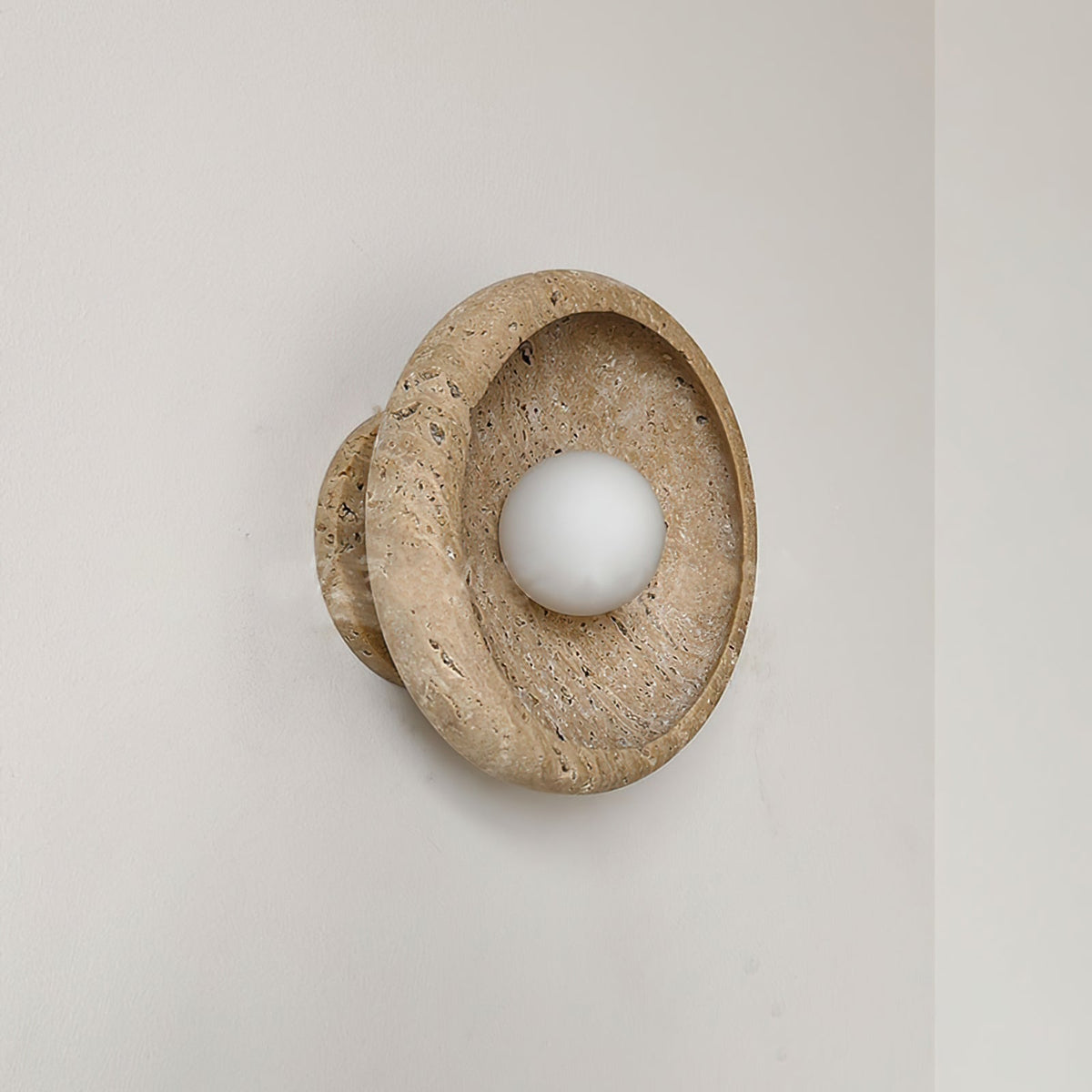 Neptune Travertine Wall Light Ring-shaped-Neutral Decor