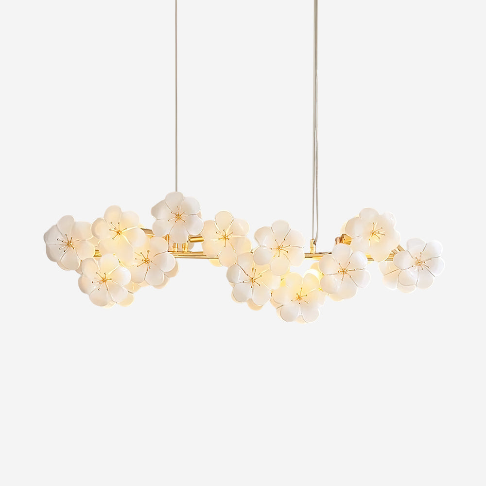 Aurora Flowers Chandelier-Neutral Decor