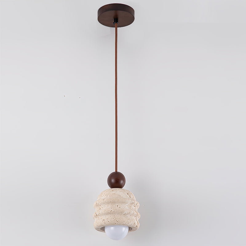 Ritta Travertine Ripple Pendant Light-Neutral Decor