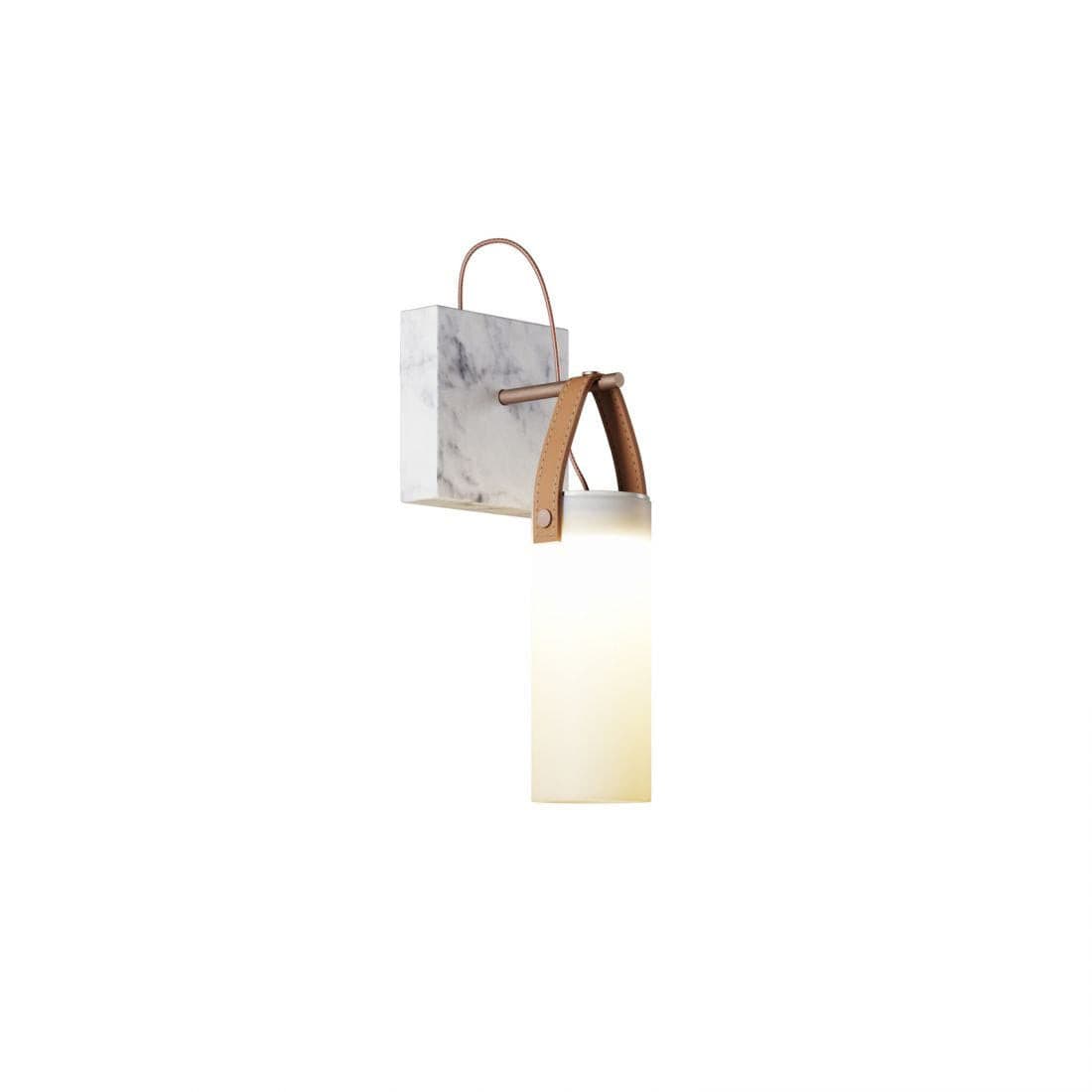 Galerie Wall Lamp Fontana Glass Leather Marble-Neutral Decor