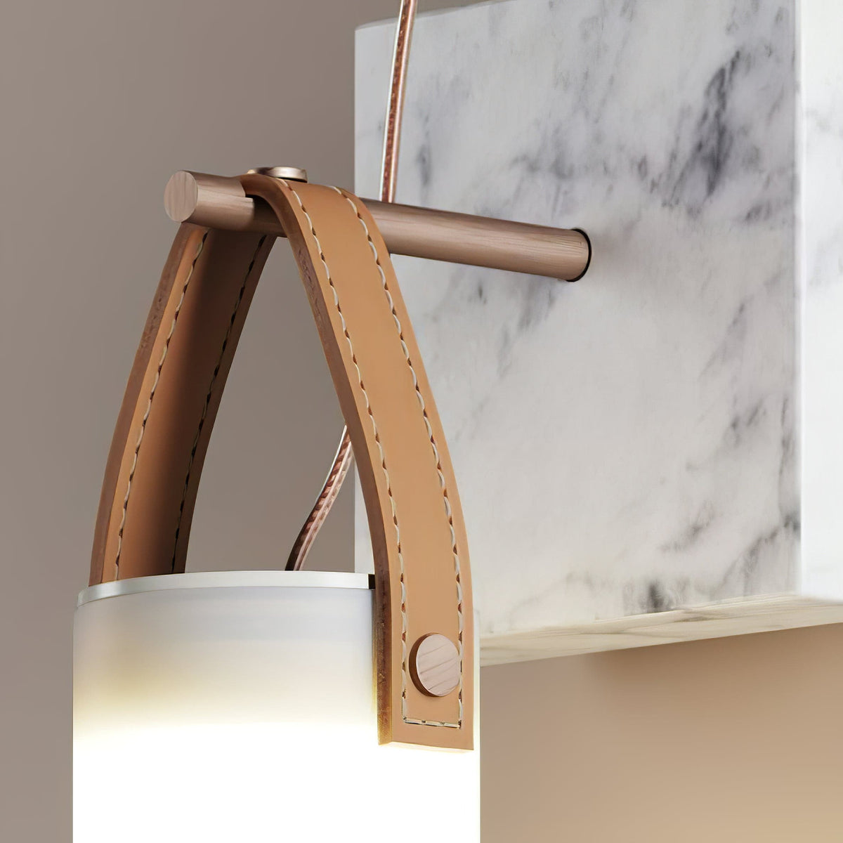 Galerie Wall Lamp Fontana Glass Leather Marble-Neutral Decor