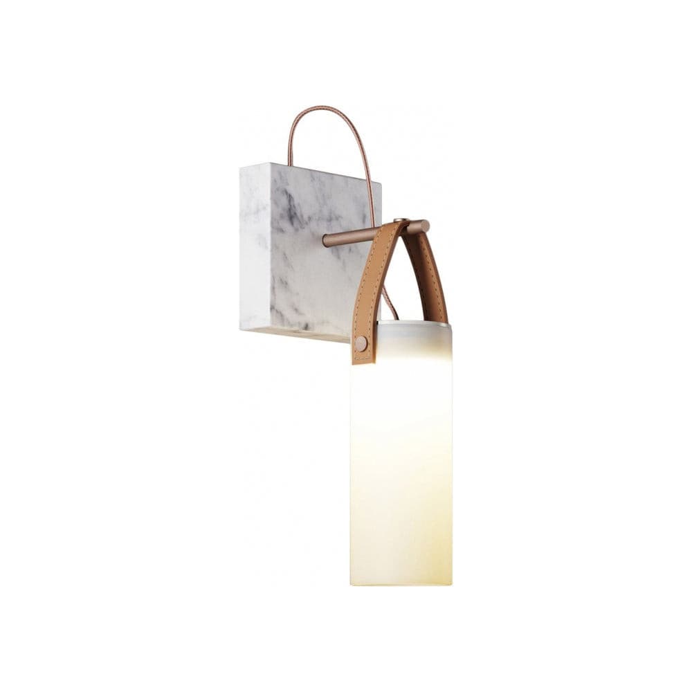 Galerie Wall Lamp Fontana Glass Leather Marble-Neutral Decor