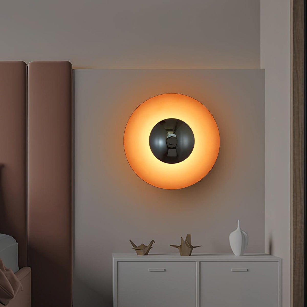 Wall Lamp Eclipse Inspired Halo Glow Modern Minimalist Art Accent-Neutral Decor