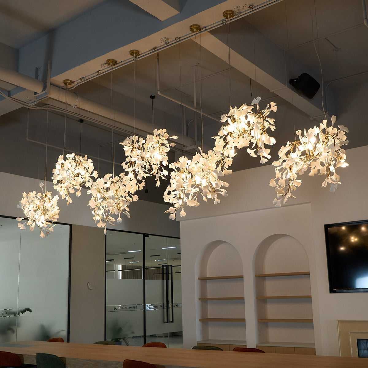 Elysia Floral Canopy Chandelier-Neutral Decor