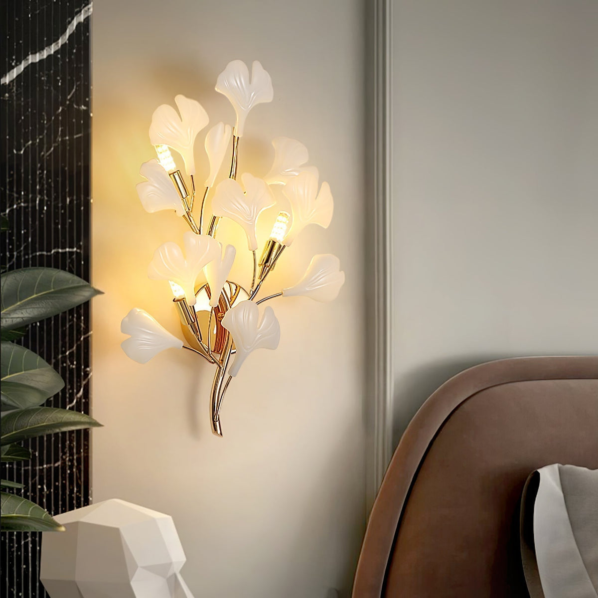 Teven Applique Murale Postmoderne Luxe Gingko Céramique-Cielum