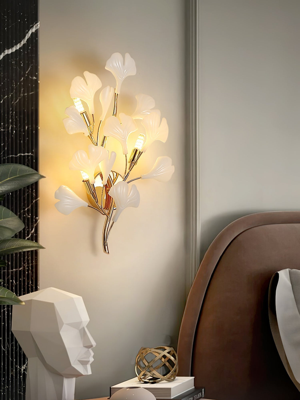 Teven Applique Murale Postmoderne Luxe Gingko Céramique-Cielum