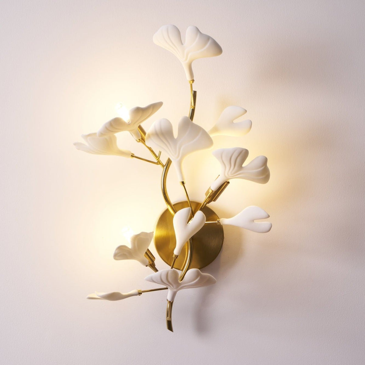 Teven Applique Murale Postmoderne Luxe Gingko Céramique-Cielum