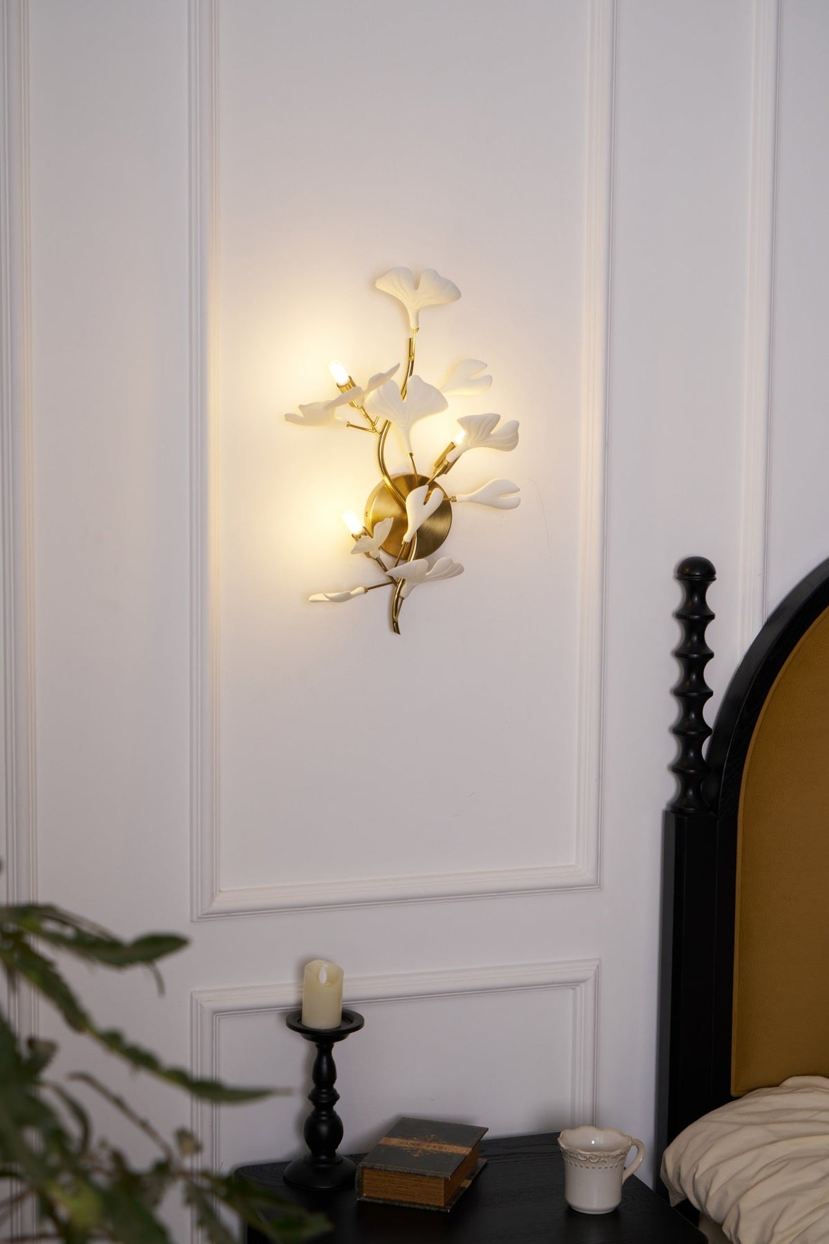 Teven Applique Murale Postmoderne Luxe Gingko Céramique-Cielum