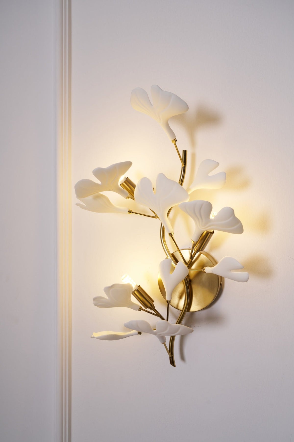 Teven Applique Murale Postmoderne Luxe Gingko Céramique-Cielum