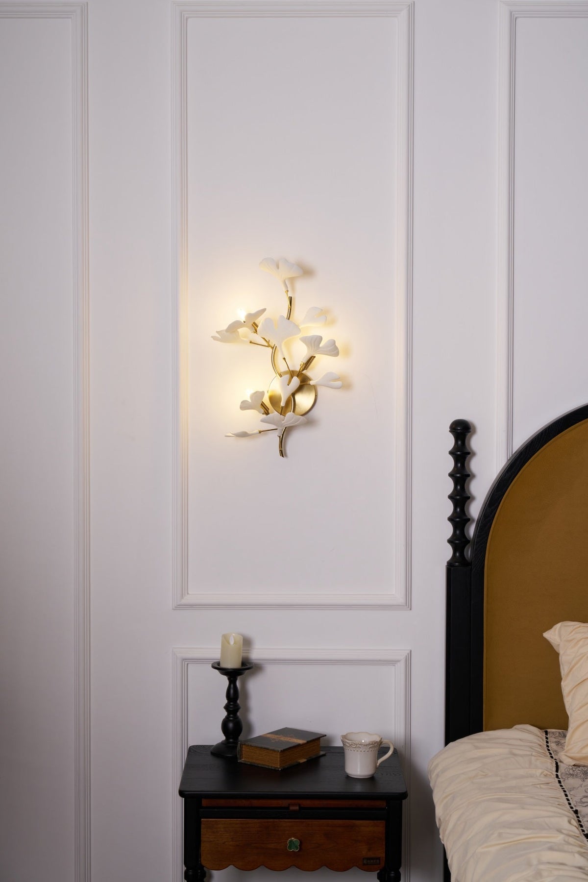 Teven Applique Murale Postmoderne Luxe Gingko Céramique-Cielum