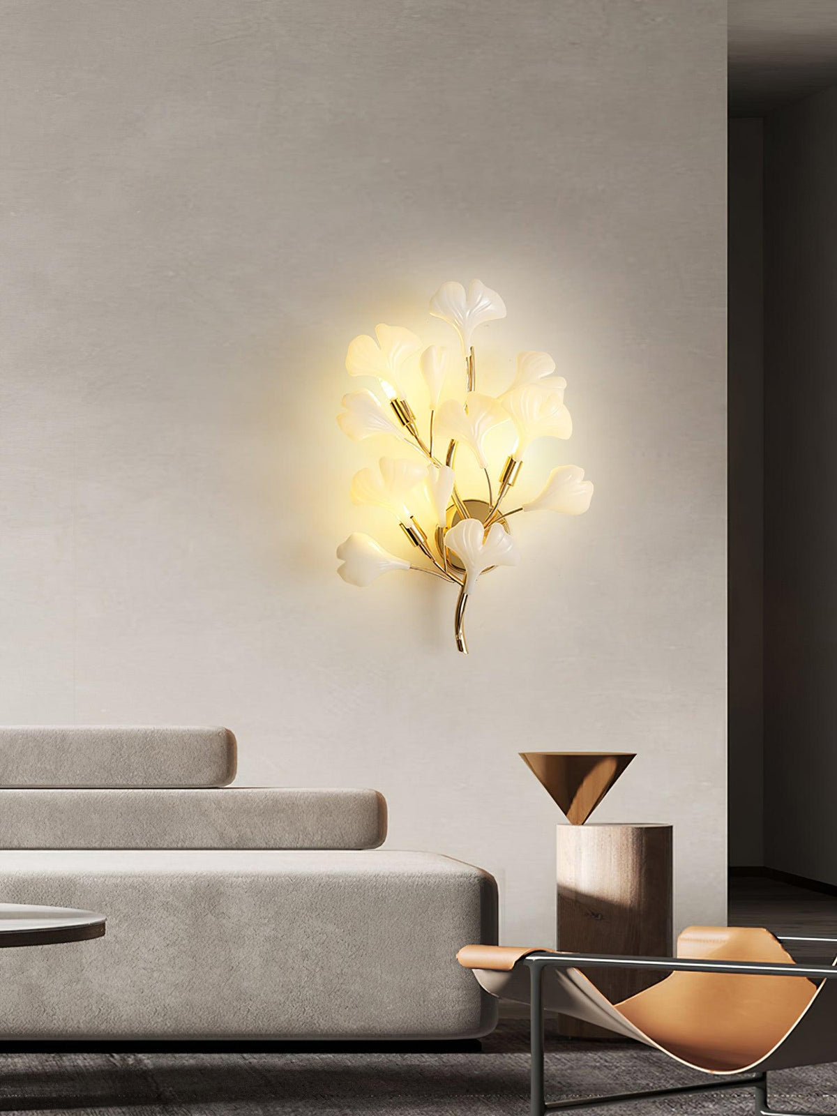 Teven Applique Murale Postmoderne Luxe Gingko Céramique-Cielum
