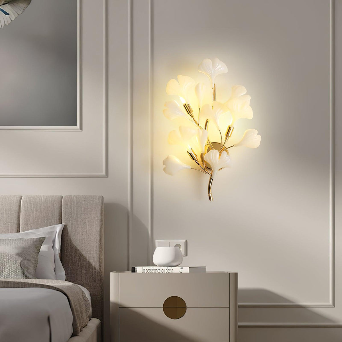 Teven Applique Murale Postmoderne Luxe Gingko Céramique-Cielum
