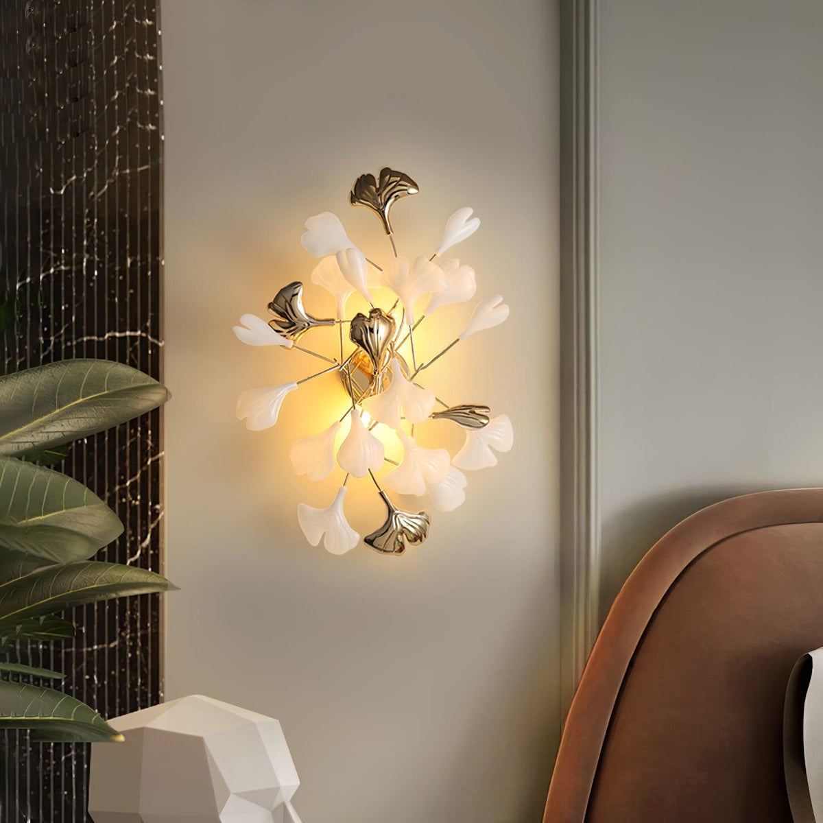 Teven Applique Murale Postmoderne Luxe Gingko Céramique-Cielum