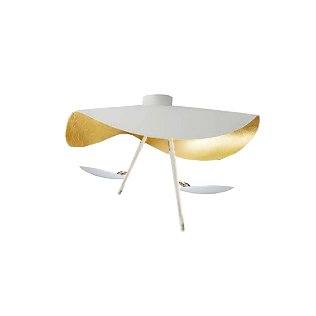 Even Plafonnier Abat-jour Courbé et Intérieur Doré-Cielum