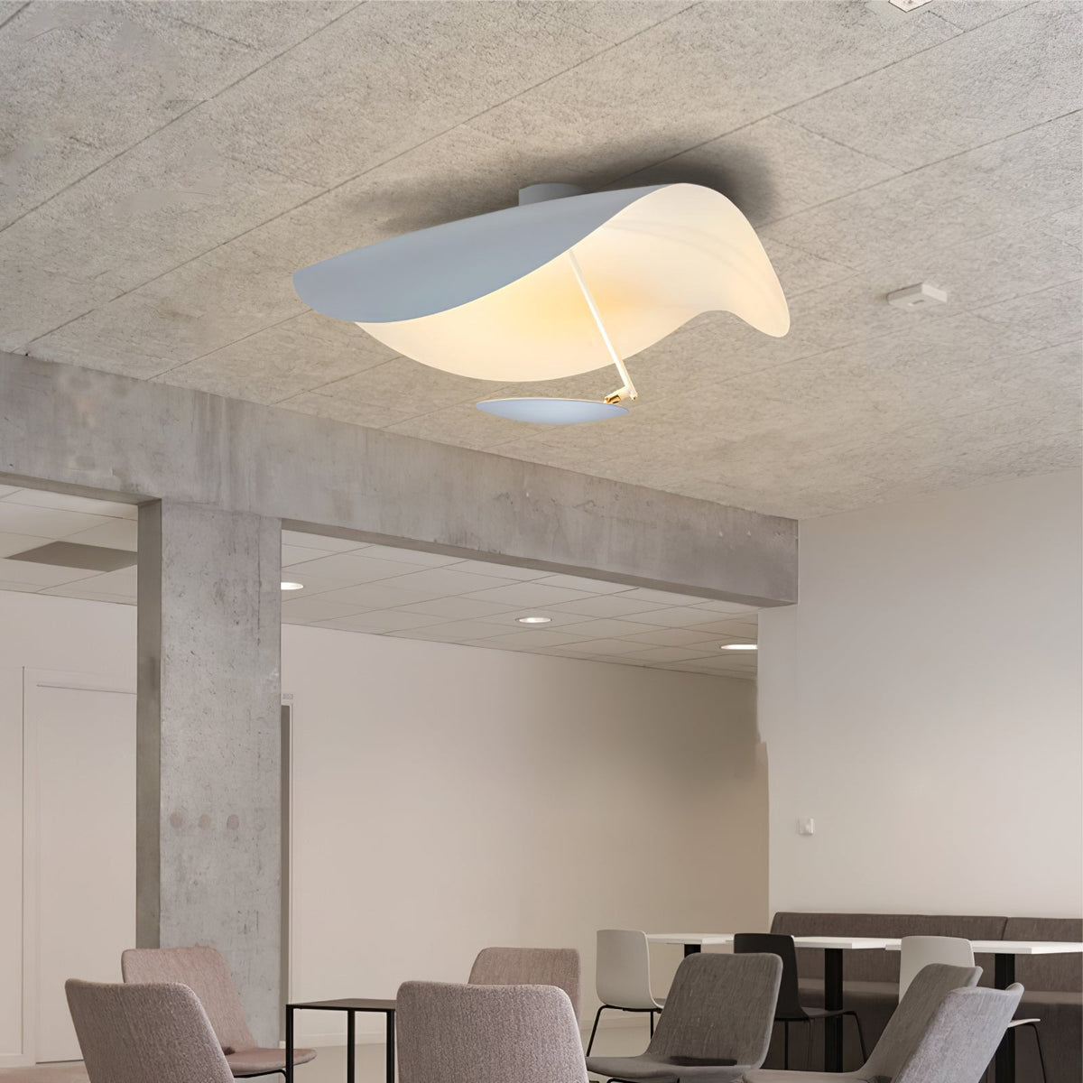 Even Plafonnier Abat-jour Courbé et Intérieur Doré-Cielum