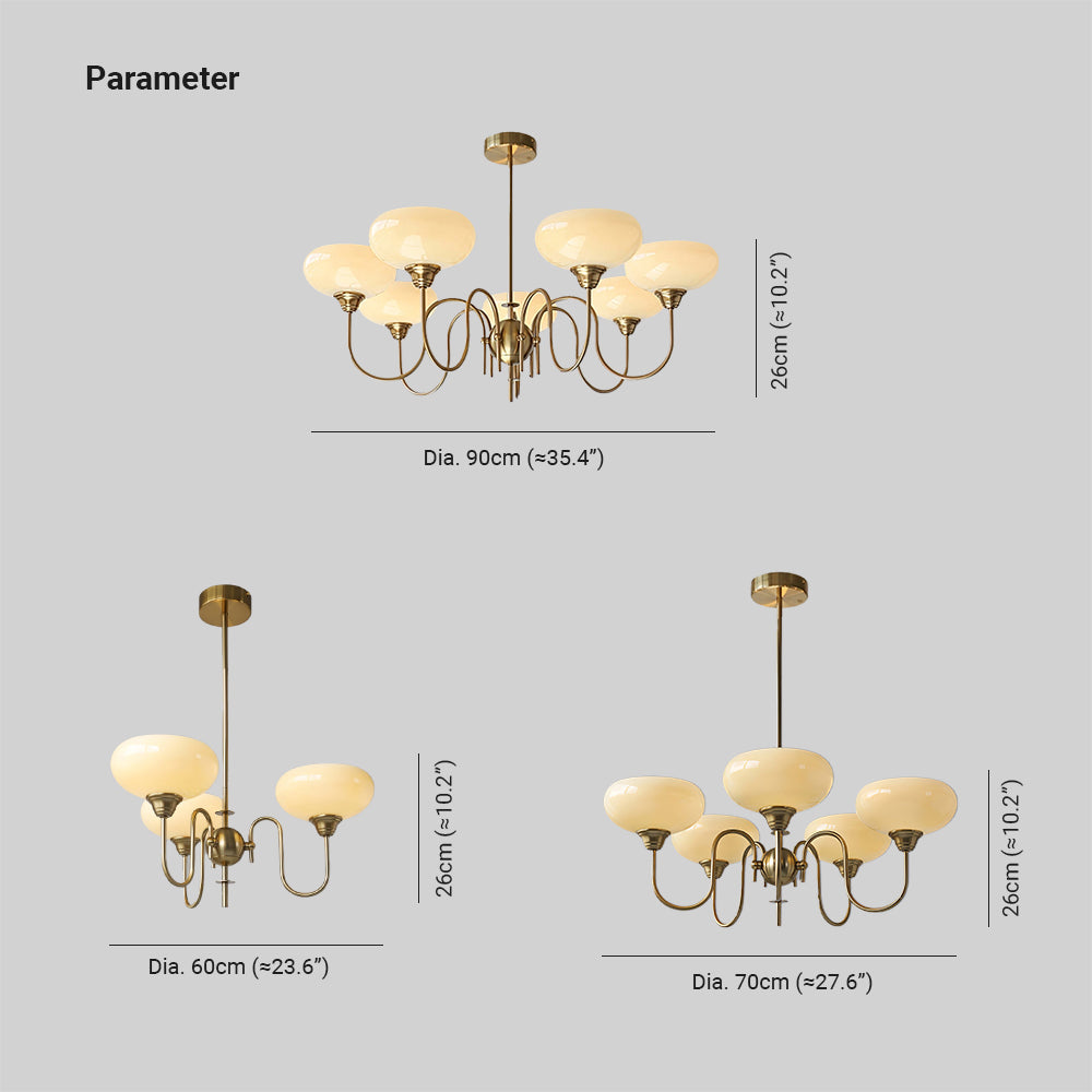 Arisha Vintage LED Métal Verre Lustre Salon