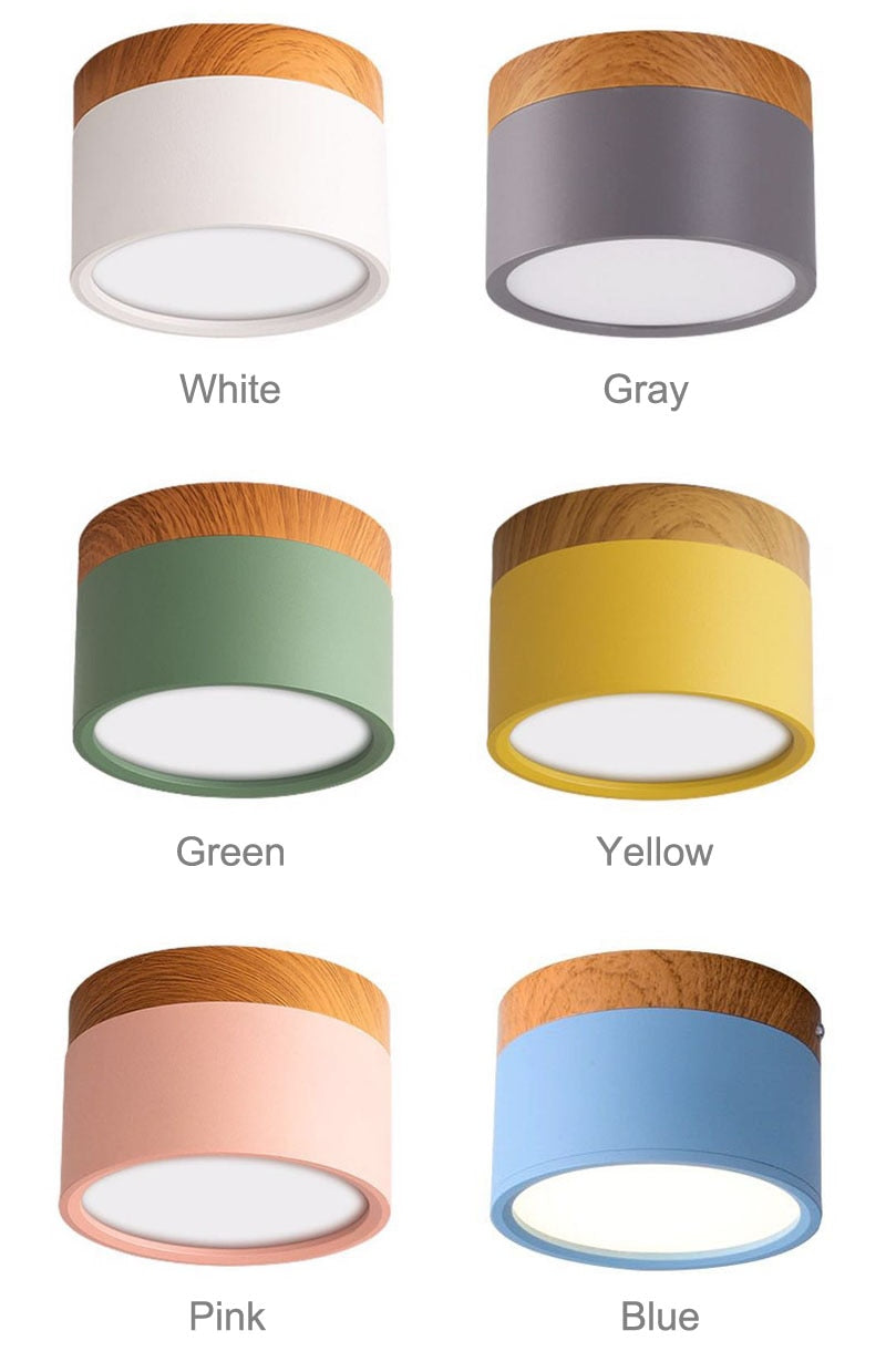 Lumex Petit Plafonnier Led Multicolor Bois Nordique. Couloir-Cielum