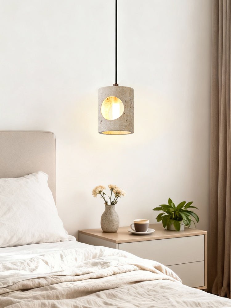 Ula Halo Suspension en Travertin Jaune
