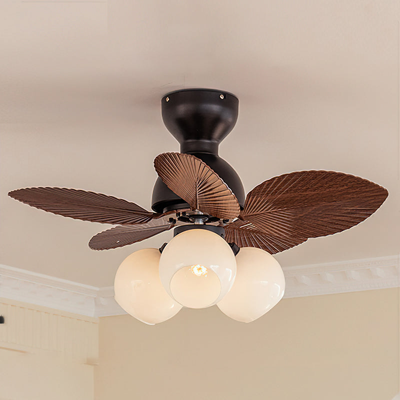 The fan's ABS blades showing their aerodynamic curve.