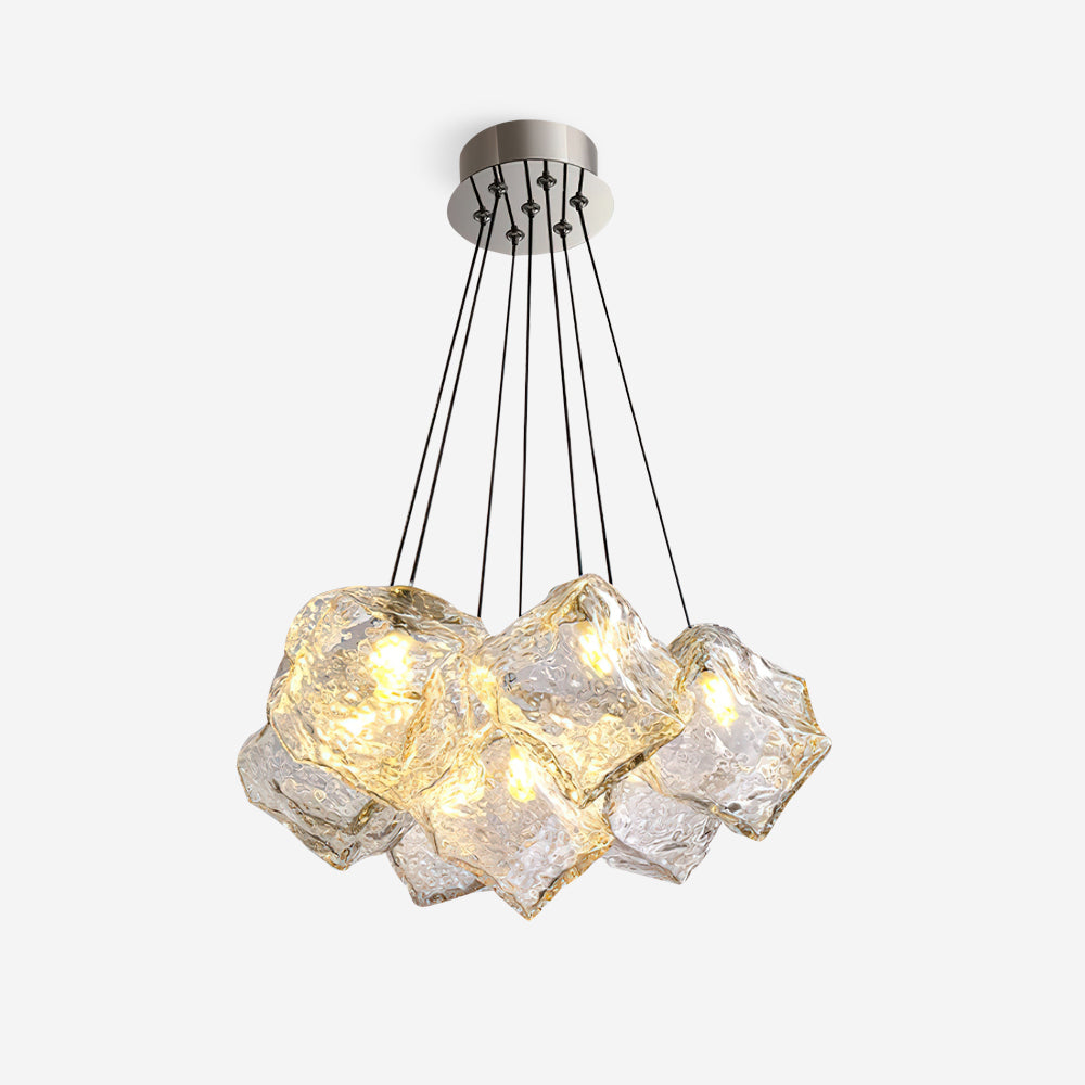 Pebine Clustered Glass Chandelier-Neutral Decor