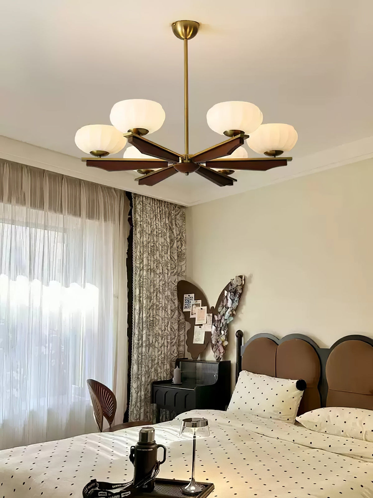 Veo Lustre Vintage Traditionnel Élégant en Bois-Cielum