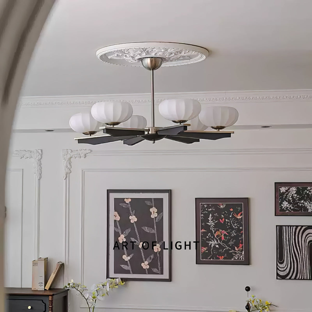 Veo Lustre Vintage Traditionnel Élégant en Bois-Cielum