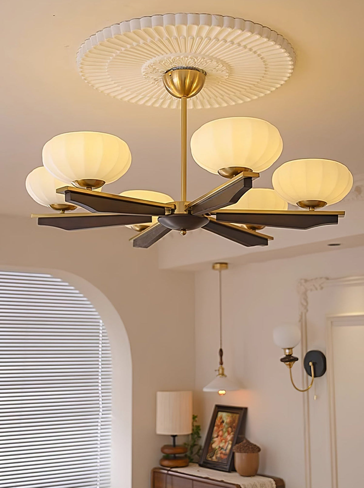 Veo Lustre Vintage Traditionnel Élégant en Bois-Cielum