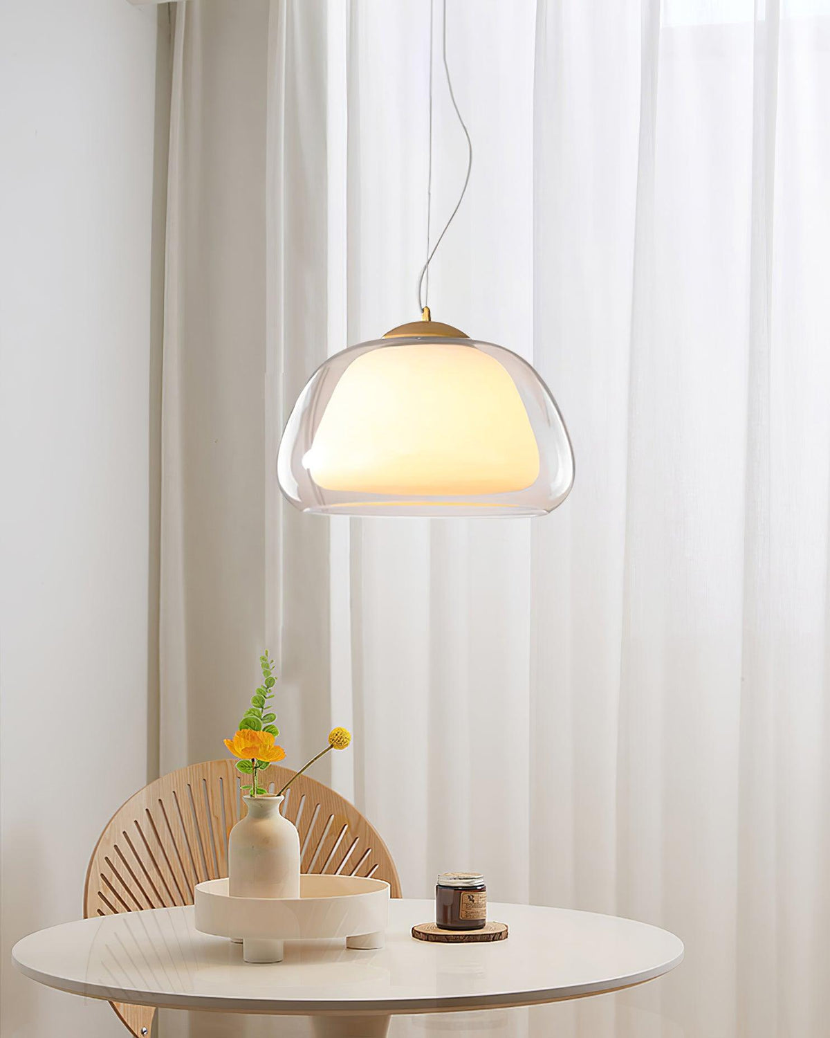 Elvo Glass Pendant Light-Neutral Decor
