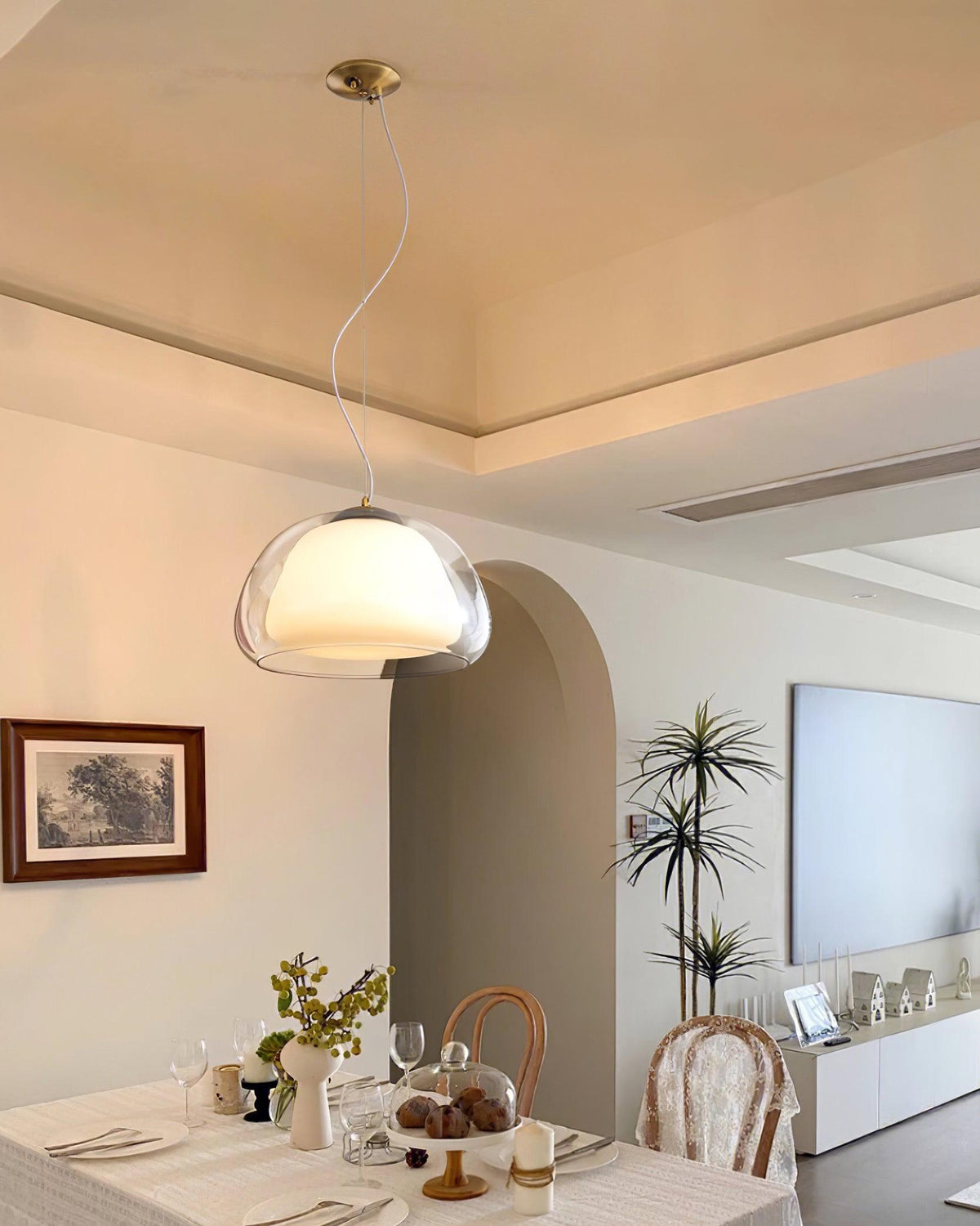 Elvo Glass Pendant Light-Neutral Decor